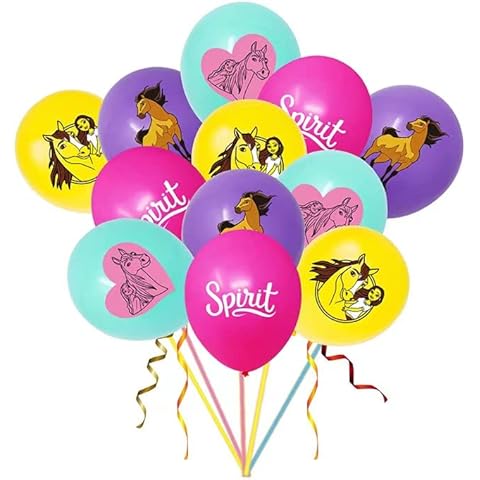 24 Packs Horse Birthday Balloons, 12Inch Horse Racing Latex Balloons Bouquet with Ribbons, Horse Racing Decorations Supplies for Horse Racing Birthday Wedding Party Decoration Cover