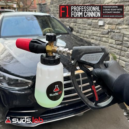 Suds Lab F1 Professional Foam Cannon with 32 Ounce Canister, Adjustable Foam Nozzle, Quick Connect Pressure Washer, Clean Dirt, Car Washing - Image 5