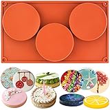 Moderno molde para pasteles. musykrafties 3-cavity redondas grandes Disco Caramelo Molde de silicona teacake Pastelería Fuente horno para hornear, Polímero Flexible, fabricación jabón, RESINA EPOXY, joyas, MANUALIDADES proyectos