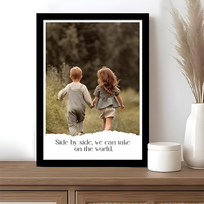 Image of Art Street Brother Customized Photo Frame with Photo Upload, Personalised Photo Frame with Photo Upload for Gifting to Friends, Family, and Relatives (9x13 Inch)