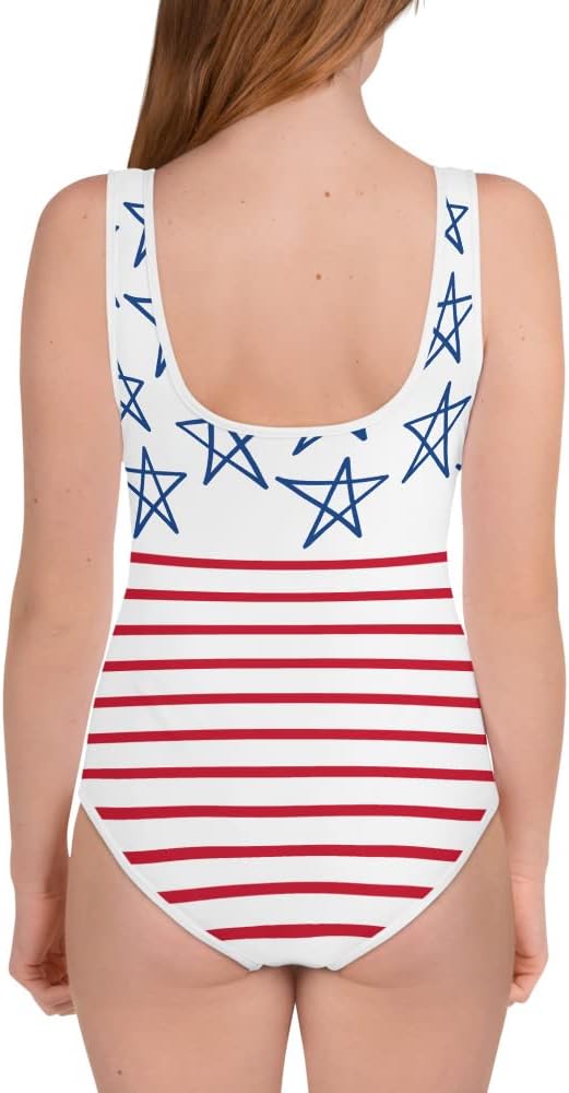 American Beach Party Stars and Stripes Youth Girls Swimsuit