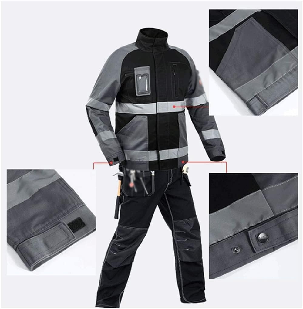 Warnweste Modische reflektierende Jacke, 360° hohe Sichtbarkeit, Baumwolle, reflektierend, gestreift, reflektierende Weste, tragbar, atmungsaktiv, reflektierender Anzug Atmungsaktiv