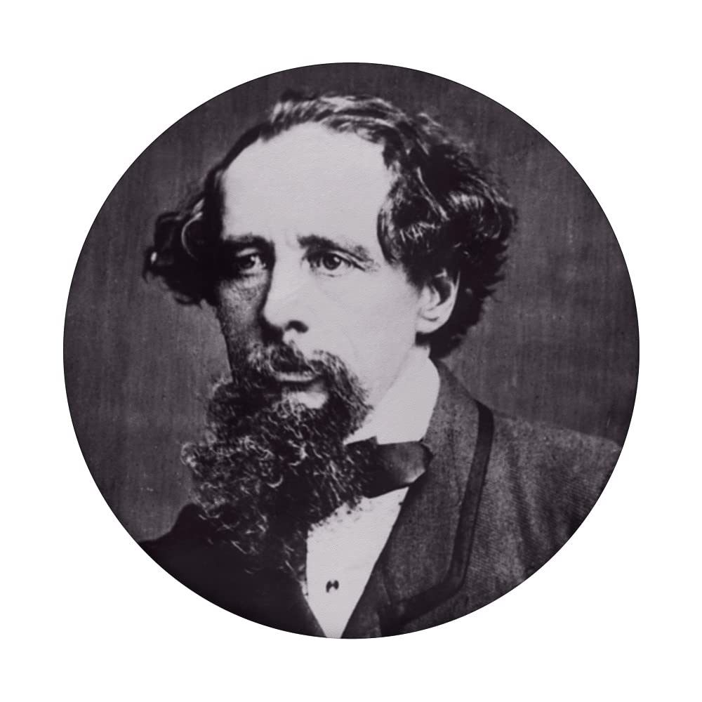 Funny Charles Dickens Gift, English Literature Light Reading PopSockets Swappable PopGrip, Black - Image 3