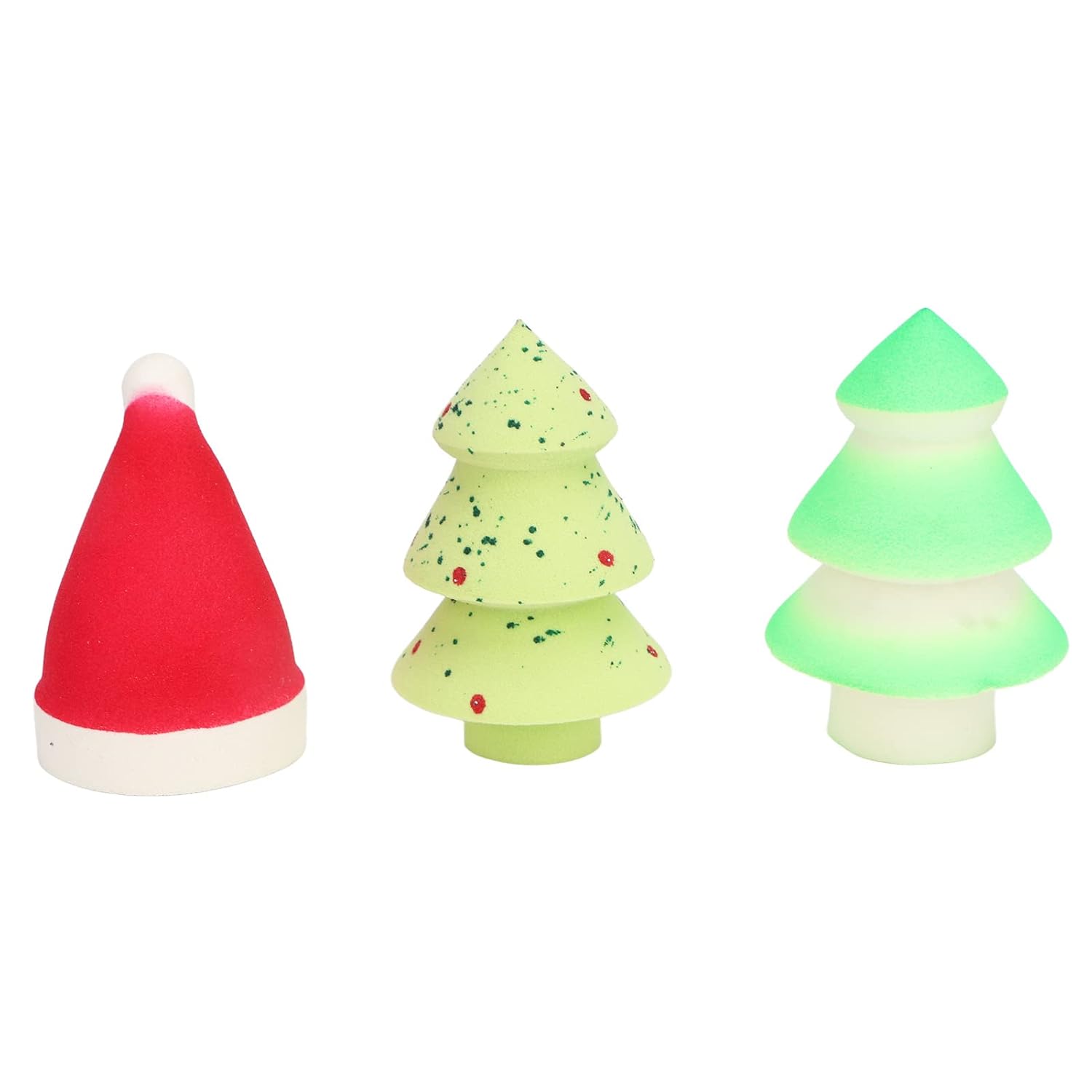 3pcs Christmas Themed Makeup Sponge Set, High Elasticity Breathable Beauty Sponges for Liquid Cream Blending, excellent for All Skin Types, Saves Cosmetics and Creates Delicate Mak
