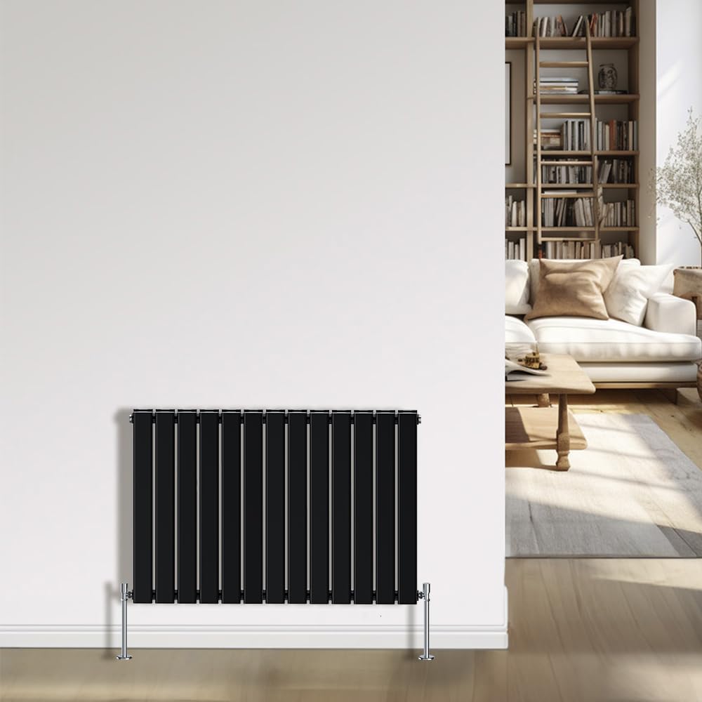 Radiateur salle de bain noir plat 600 x 884 mm double puissance thermique