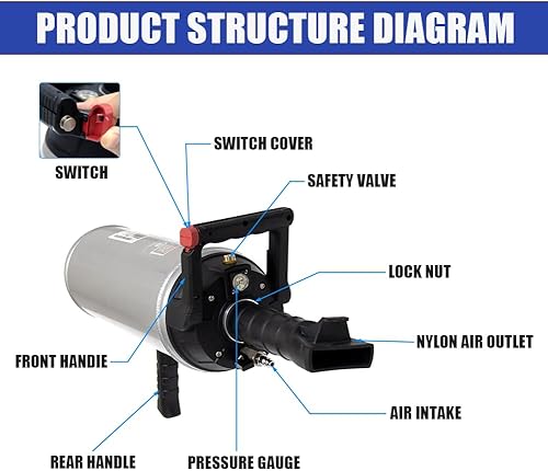 Miniatura 5 de Inflador de asiento de aire portátil con cuentas de neumático, inflador de asiento para ATV, motocicleta, automóvil y vehículos comerciales ligeros