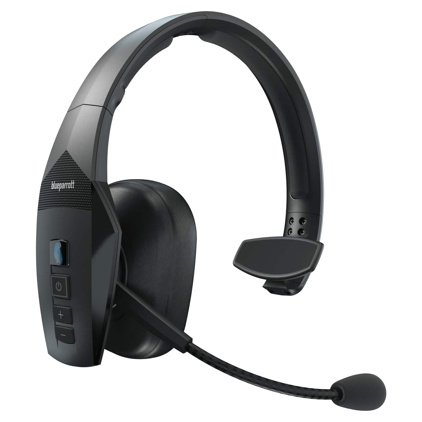 BlueParrott B550-XT Mono Bluetooth Over-The-Ear Headset – 96% Noise-Cancelling with Voice Control for Road Travel and Walkie Talkie Function – Black