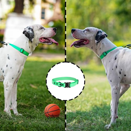 Image of Adil's Biothane Waterproof Dog Collar, Dog Leash & Collar Leash Combo | Heavy Duty TPU Coated Webbing | Adjustable Quick Release Buckle | Odour Resistant (Forest Green, L-22, Collar only)