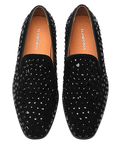 ELANROMAN Men's Loafers Leather Wedding Party Dress Shoes2