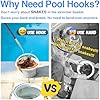 Pool Skimmer Basket Hook Extendable Pool Filter Skimmer Handle 61.6 Inch Swimming Pool Basket Lid Lifting Hook for Knee Saver Pool Cleaning Accessory Keep Hands Clean