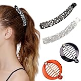 4 Stück Banana Clip, Banane Haarspangen Vintage Bananen Clips, Bananenspange Haare Für Frauen Mädchen Dickes Lockiges Haar Feines Haar