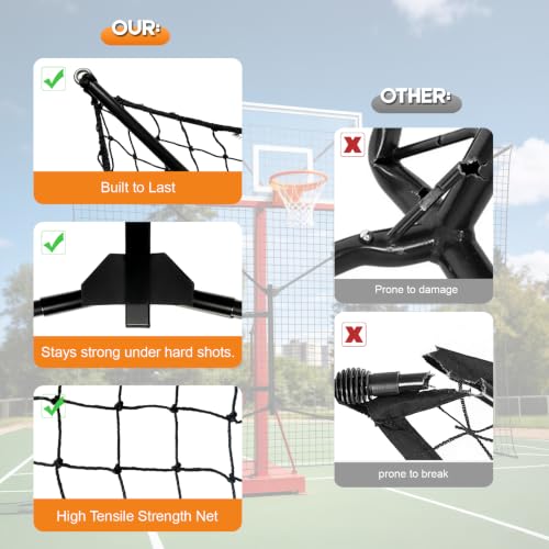 10 FT Basketball Rebounder Net, Heavy-Duty Steel Frame Backstop Nets by GADFISH - Used condition - Image 4