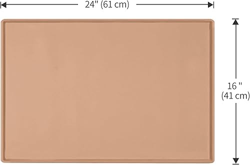 Miniatura 198 de Tapete de comida para perros, bandeja de comida impermeable de silicona, mantel individual antideslizante para mascotas, borde elevado de 0.6