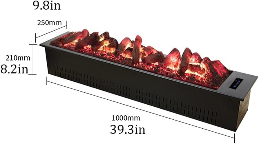 Electric Fireplace Embedded 3D Atomization Electric Fireplace Living Room Decoration Charcoal Simulation Flame Home Background Wall Humidifier Electric Fireplaces Fire Flame Effect (Size : A) ()