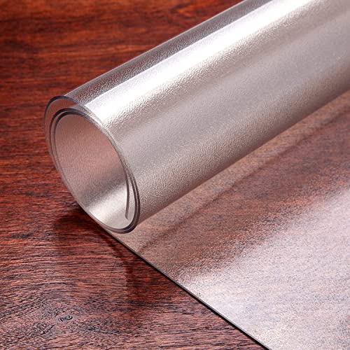 1.5mm Thick Clear PVC Table Cover Protector Mat Kitchen Dining Desk Table Waterproof Transparent Protective Mat Chair Mat Multi Size Pad for Home Office Floors (Frosted 100 x 100cm/39.3 x 39.3in)