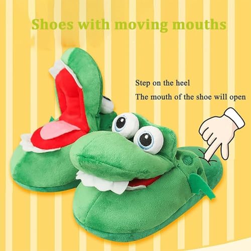 Rogess Schnappi Crocodile Slippers - Alligator Slides, Funny Open Mouth Design for Women - Cute Halloween Footwear3