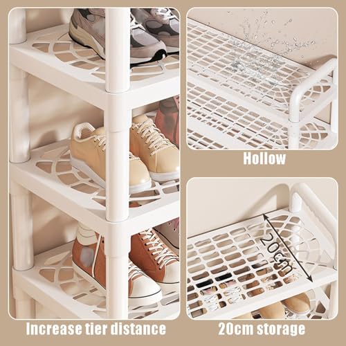 Optimiser les espaces étroits : chariot de rangement à chaussures 5 niveaux blanc - 4
