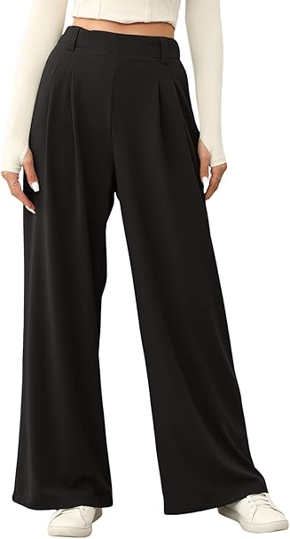 Wide Leg Pants Elastic High Waisted Waffle Knit