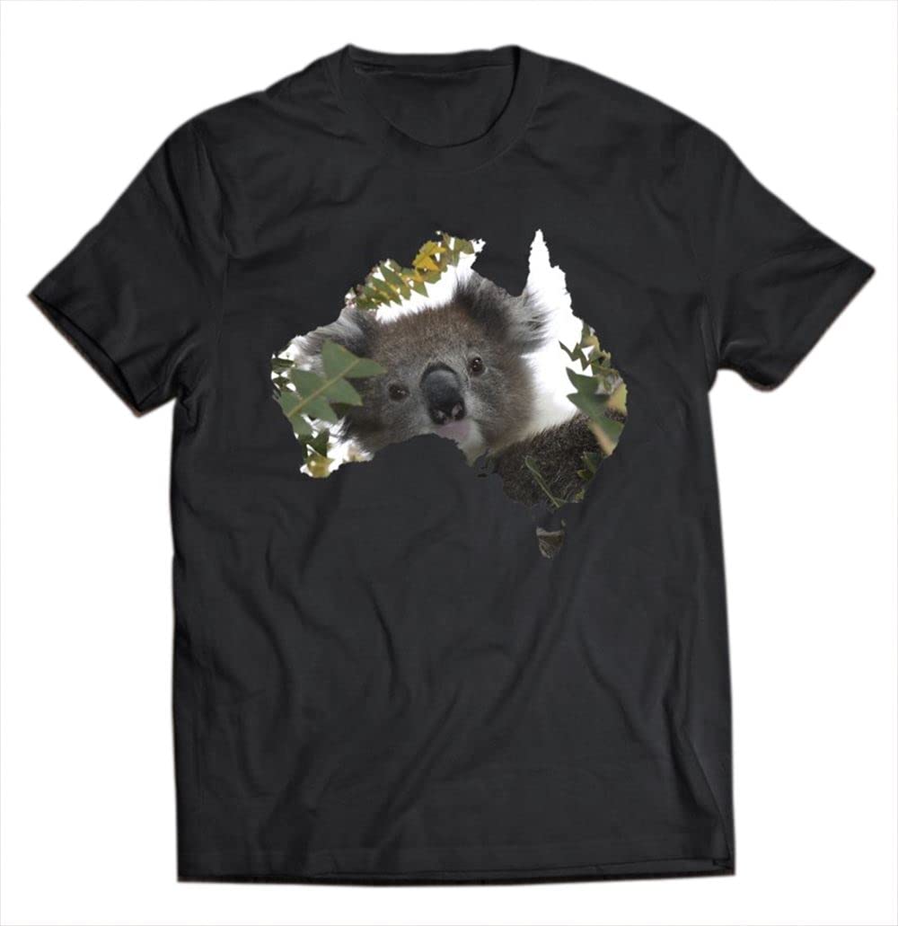 Continent of Australia Endangered Australian Koala Bear ds877 T-Shirt 2821 Cotton T-Shirt - Regular Fit, Printed T-Shirts for Men