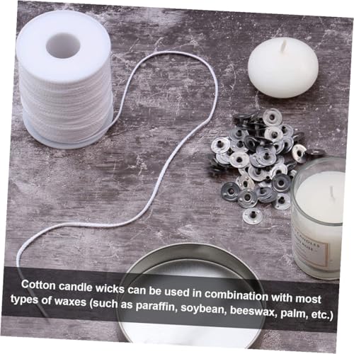 Pabilos de algodón para velas aromáticas sin humo 61m 100 piezas miniatura 3