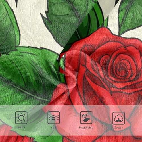 Vintage Red Roses Green Floral Beige Cute Panties Girl Toddler Underwear Custom Cotton Print Kids Briefs Undies 2t3