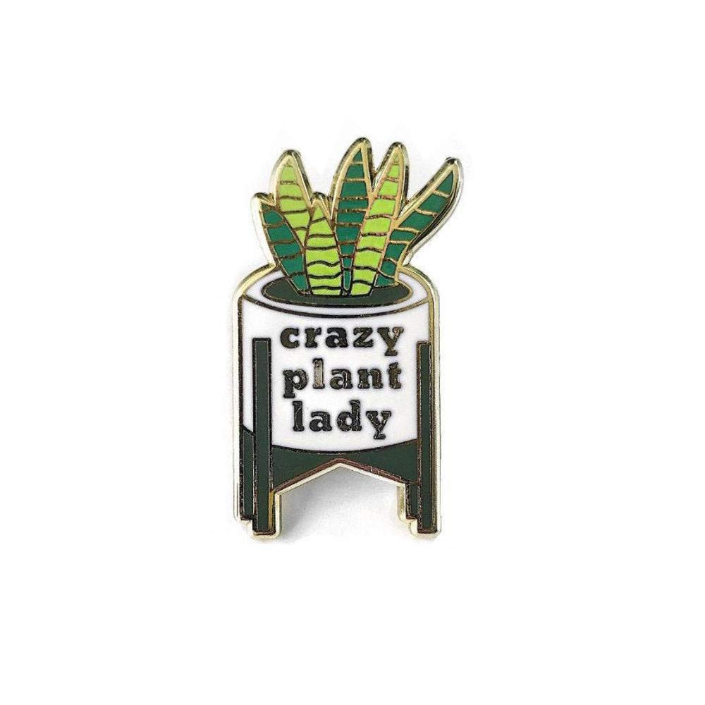 Crazy Snake Plant Lady Enamel Pin (Crazy plant lady)