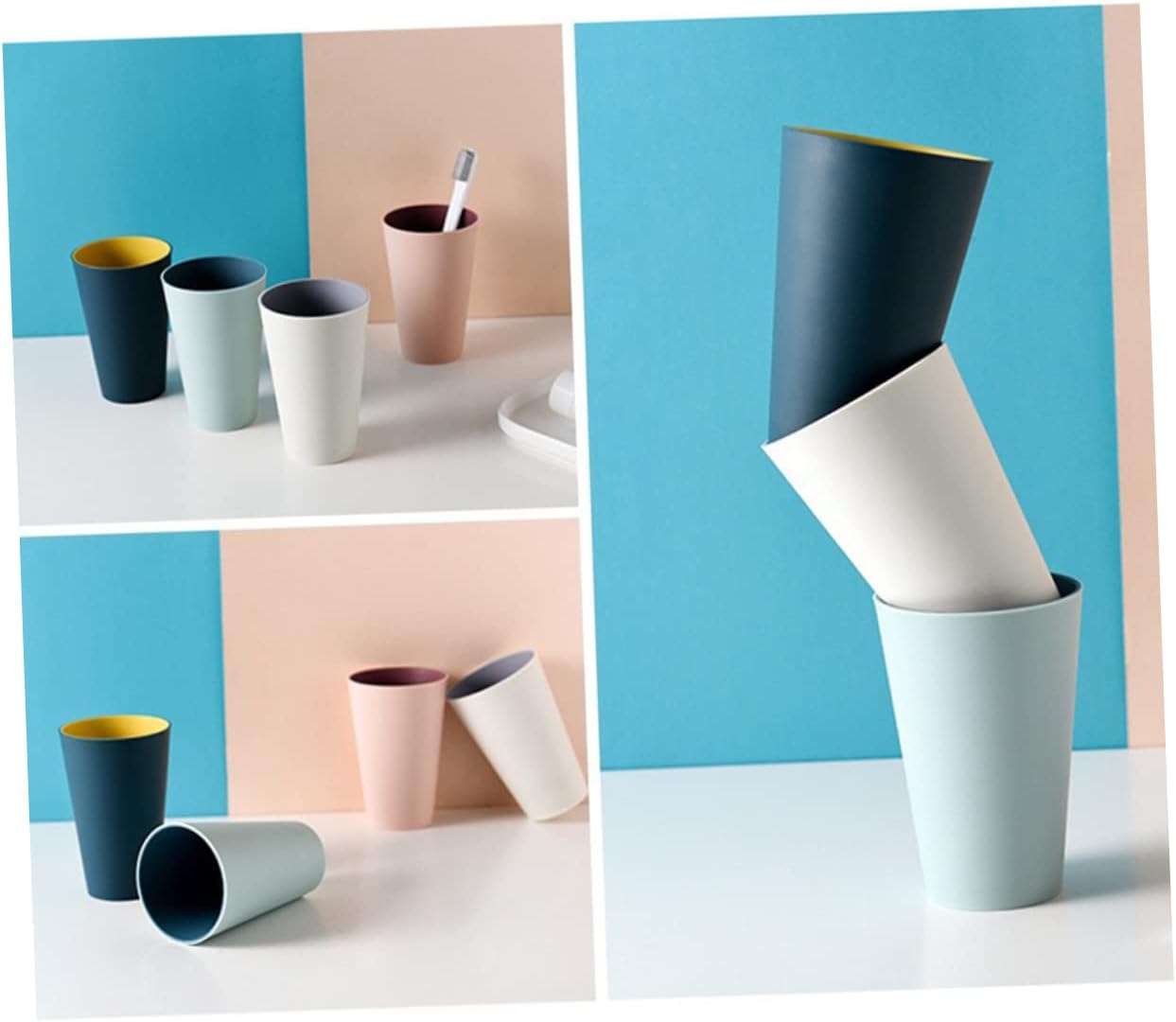 Alipis Blue Toothbrush Tumbler Cup for Travel and Outdoor Use, PP TPE | Simple Elegant Style, Portable Washing Cup, Suitable for People, Compact Bathroom Accessory