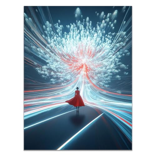 Affiches imprimées femmes robe rouge abstrait toile 40x60cm sans cadre salon