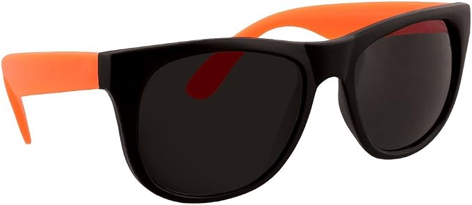Amazon.com: Gafas de sol negro mate con lentes de humo - Brazos naranja  neón : Ropa, Zapatos y Joyería