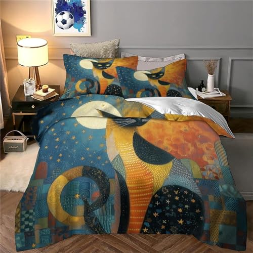 Housse de couette 200x200 microfibre hypoallergénique parure lit imprimé lama 3D léger