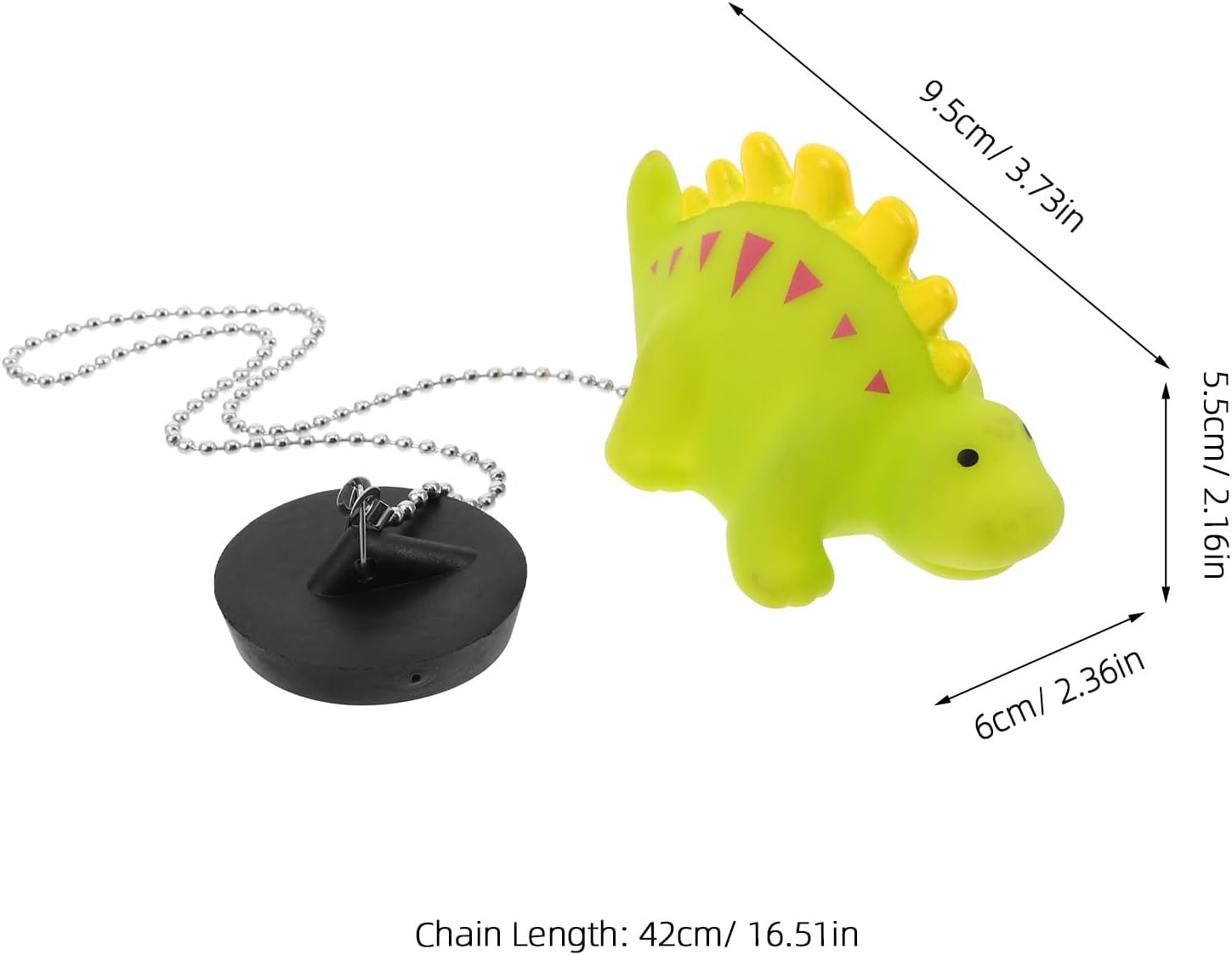 Ciieeo Rubber Bathtub Drain Stopper, Cute Dinosaur Design Bath Accessories, Tub Plug Bathroom Water Stopper for Wash Basin Drain