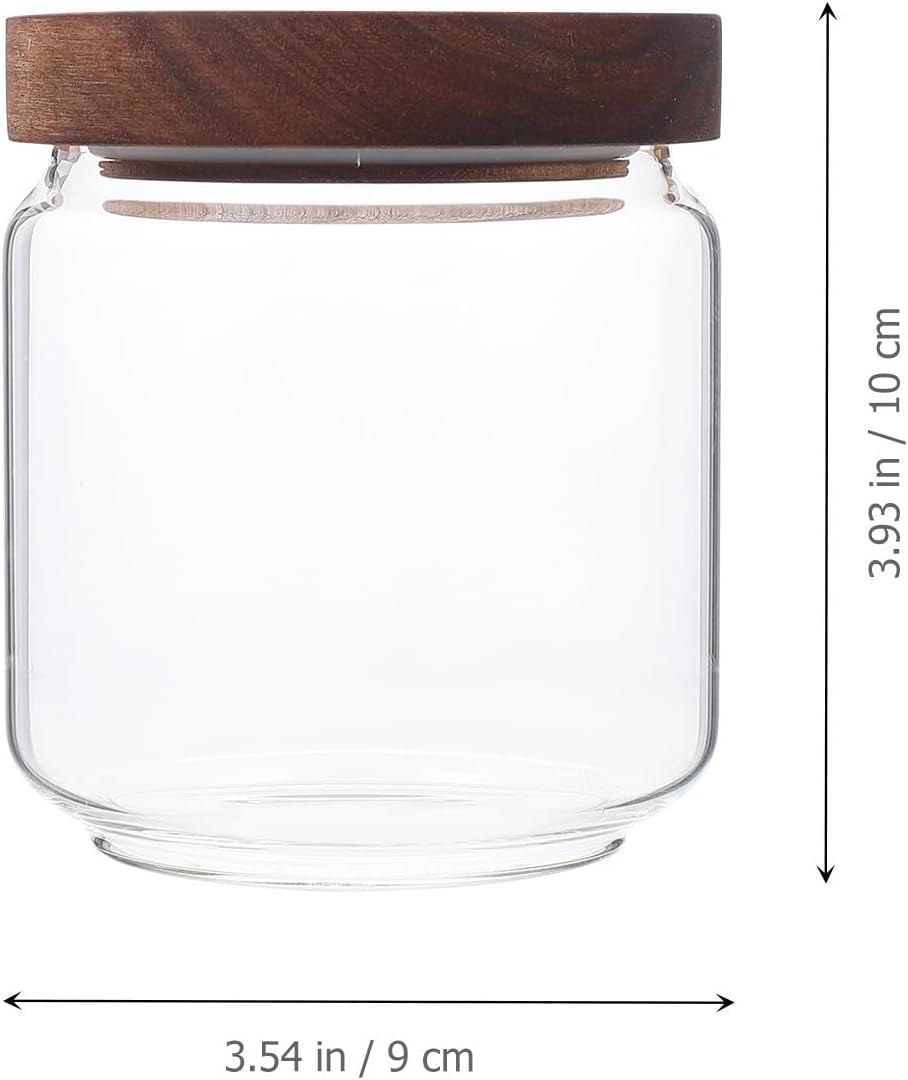 Tofficu Xmas Glass Tea Jar with Wooden Lid, Airtight Reusable Storage image 2