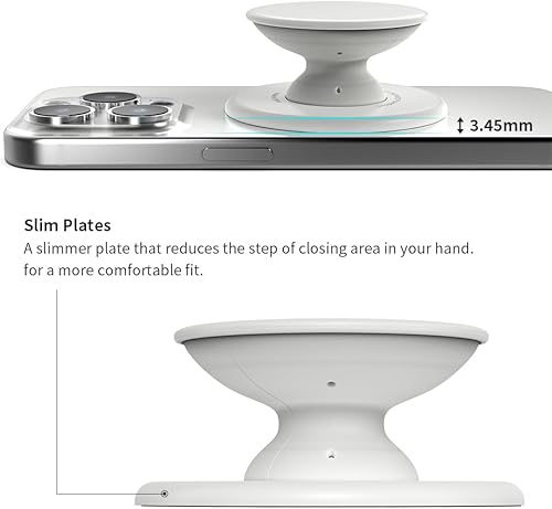 Miniatura 5 de Sinjimoru Agarre magnético de teléfono de un toque, soporte de silicona con soporte para Magsafe compatible con iPhone 15, 14, 13, 12, serie M-Tap