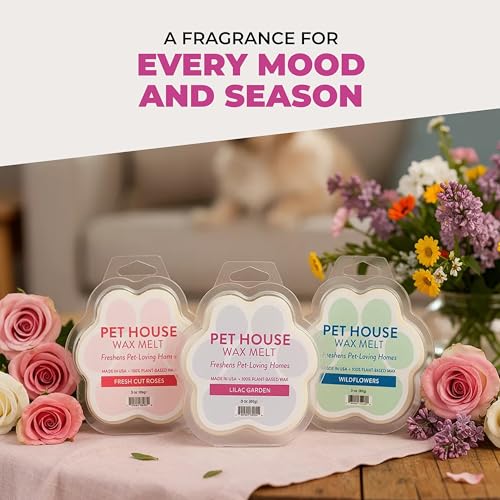 Image of Pet House Wildflowers Scented Wax Melts - Long-Lasting Plant Based /Summer Soy Wax Melts for Pet Odor Pack of 2