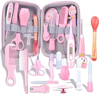 Baby Grooming Kit Newborn, MKNZOME 14pcs Baby Essentials Portable Baby Healthcare Kit with Storage Case Baby Care Kit Nursery Baby Nail Kit for Newborn Infant Toddler Healthcare & Grooming
