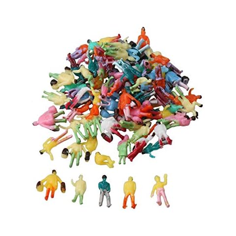 BQLZR 100 Pieces 1:200 Scale Hand Painted Layout Model Train People Figure Cover