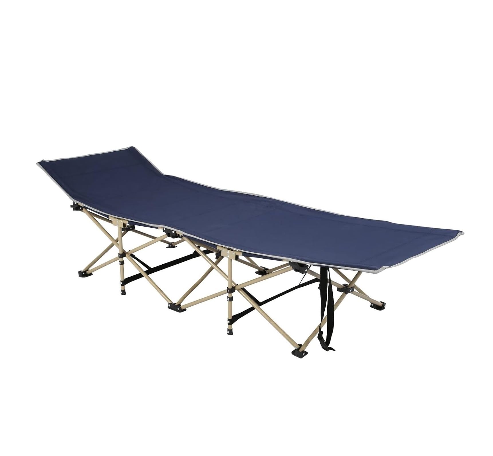 Campingbett Klappbar XL Feldbett 250kg Belastbar Faltbare Campingliege mit Seitentasche Tragbares Klappbett für Camping Outdoor Garten Strand Reise Gästebett Indoor Outdoor
