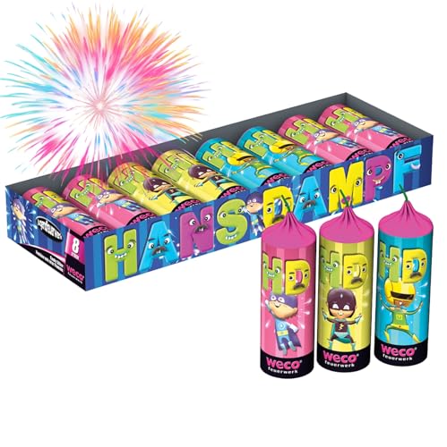 PYROHELD XXL Jugendspaß Set Hans Dampf - 8 Teilig Tischspaß für Partys & Silvester Kat. F1 für Jugendlichen & Kinder 2026 (Hans Dampf)