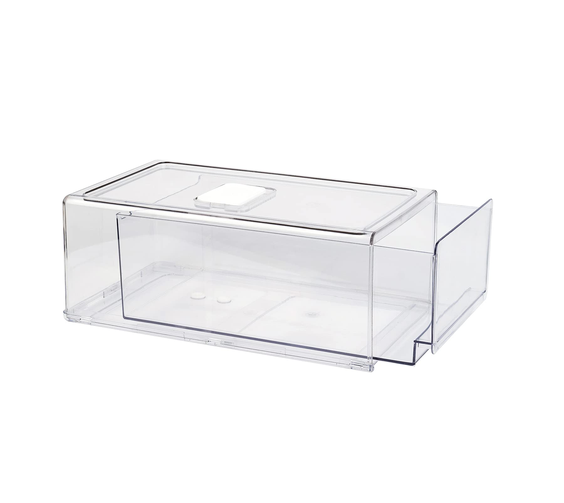 GREENTEC Pull Out Refrigerator Drawer, Stackable Fridge Organizer, Clear Freezer Organization Container for Food, Space Saving for Kitchen, Pantry, BPA Free, PET, Extra Large, Transparent