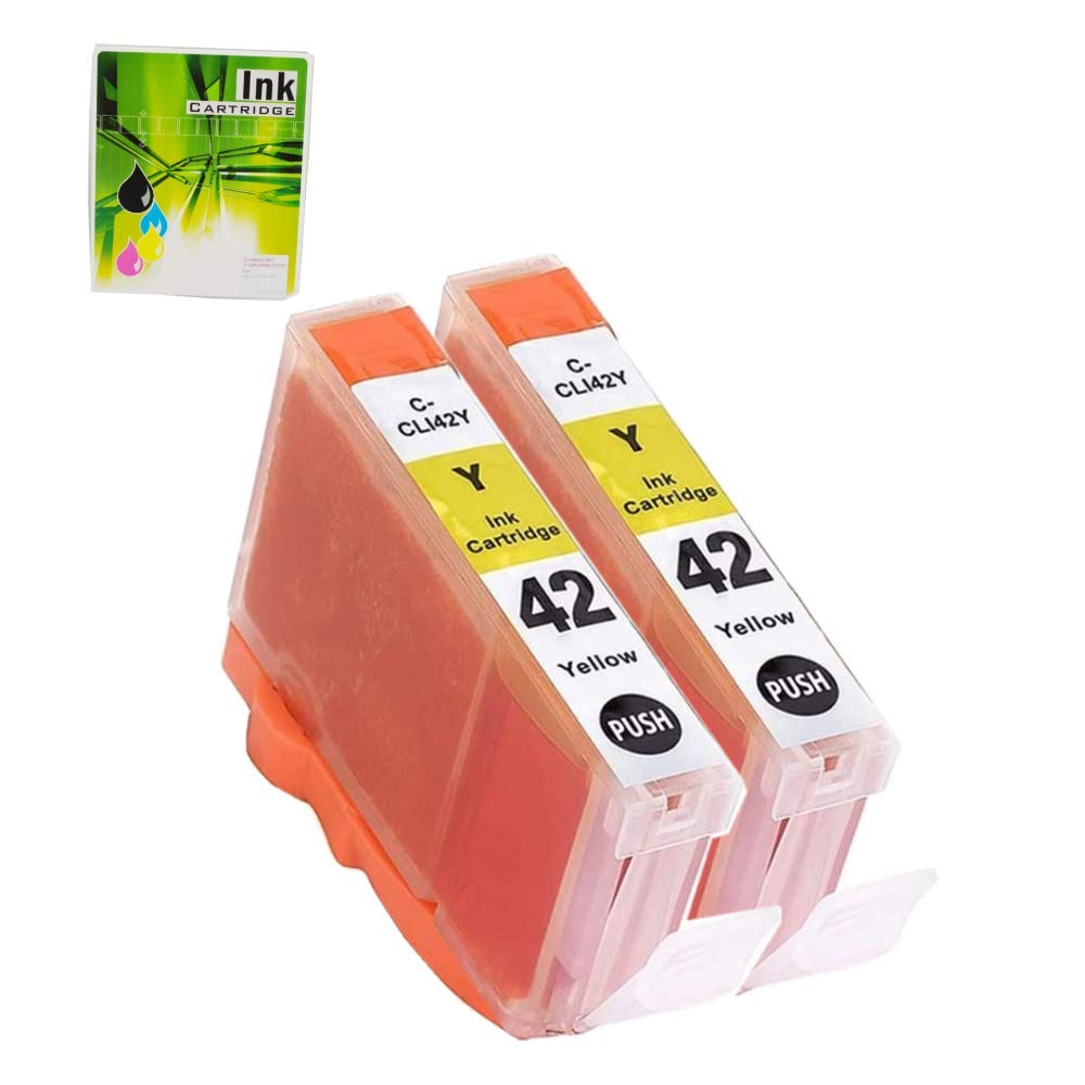 NEXTPAGECLI42 Yellow Ink Cartridges Replacement for Canon CLI-42 CLI 42 Work with Canon Pixma Pro-100 Pro 100 Pro-100S Printer (CLI42 Y 2 Pack)