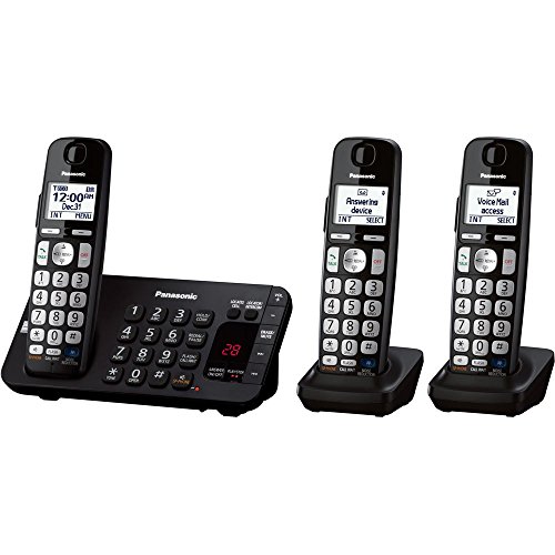Panasonic KX-TGE243B DECT 6.0 Expandable Digital Cordless Answering System, 3 Handsets,Black Panasonic KX-TGE243B DECT 6.0 Expandable Digital Cordless Answering System, 3 Handsets,Black