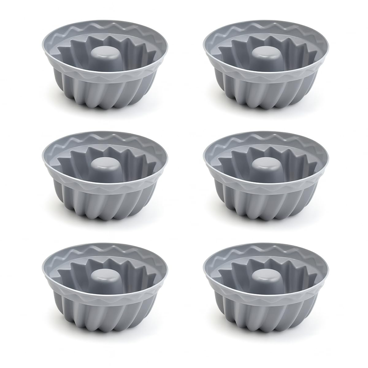 Kit 6 Forma De Silicone Para Mini Bolo Muffins Cupcakes Flexível Collors