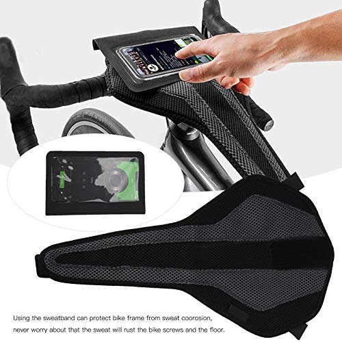 Faixa de suor para bicicleta, acessórios para equipamentos de bicicleta de 16,9 x 9,8 pol. Com rede