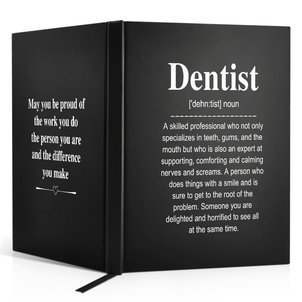 WUUCKOO Dentist Definition 80 Sheets 160 Pages Blank Double-sided Hardcover Notebook, Thank You Appreciation Gift for Dentist, Dentist Graduation Gifts, Dental Student Gift, Dentist Hygienist Gift