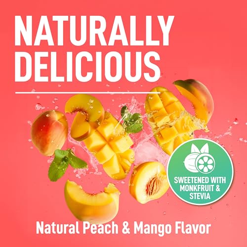 Image of Keppi Electrolytes Powder - Peach Mango Flavor - No Sugar Hydration Supplement with Potassium, Magnesium, Sodium - 50 Servings - Keto, Vegan, Fasting-Friendly, Zero Calorie Electrolyte Drink