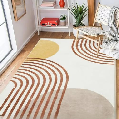 Tapis de sol moderne abstrait 45x70 cm antidérapant multicolore pour chambre et salon