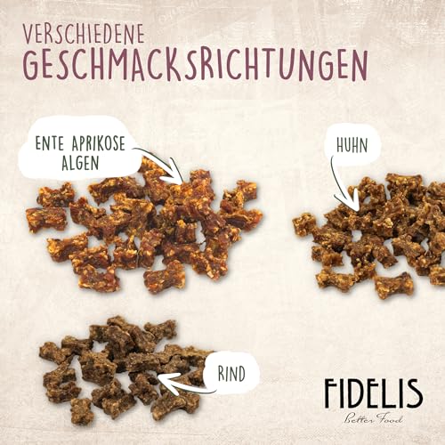 Fidelis – Trainingsknöchelchen Ente mit Aprikose und Alge (100g Tütchen)