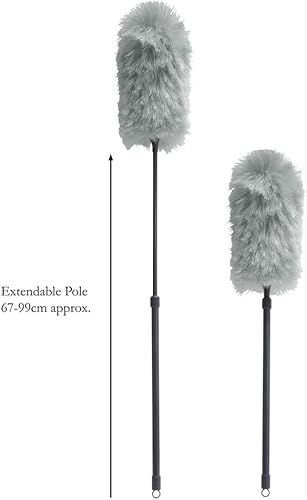 Miniatura 2 de JVL Plumero estático sintético con poste extensible, gristurquesa,