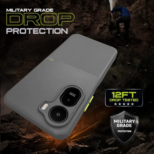 Image of AIBEX Premium Back Cover Case Compatible for Redmi A7 Pro 5G / A7 Pro 4G / Poco C85X 5G|Scratch & Drop Tested Shockproof Matte Texture Case Soft Microfibre Lining Slim Fit Cover Anti-Scratch - Grey