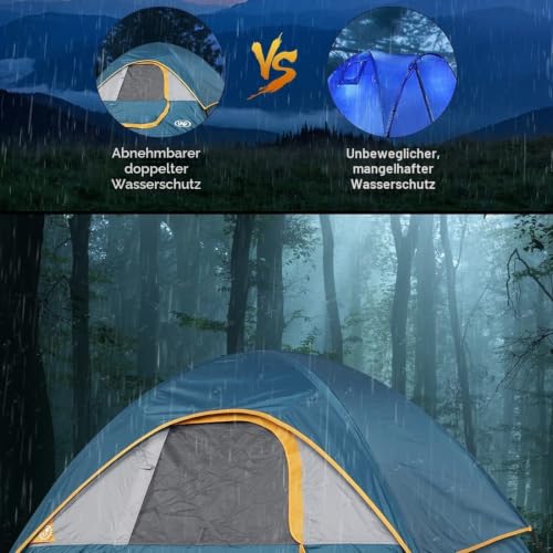 UNP Camping Zelt 2 Personen - Zelt 3 Personen, Ultraleicht Kuppelzelte – Ansicht 9